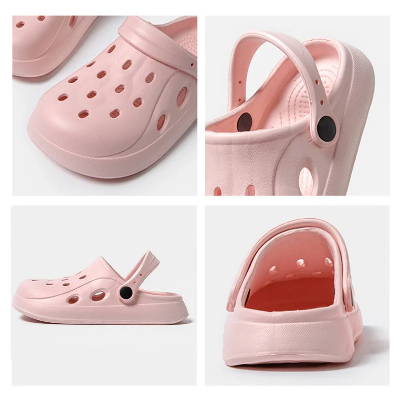 Women Clogs Summer Female Sandals Thick Bottom Home Slides Soft EVA Dry Wedges Platform Garden Shoes Beach Sandals Home Slippers