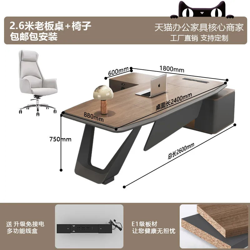 European Modern Office Desk Wooden Computer Gaming Decoration Drawer Office Desk Luxury Storage Meuble Bureau Home Furniture
