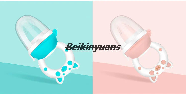 Baby Pacifier fruits and vegetables bite bag newborn baby pig le molar stick to eat fruit consisting silicone tooth gum pacifier