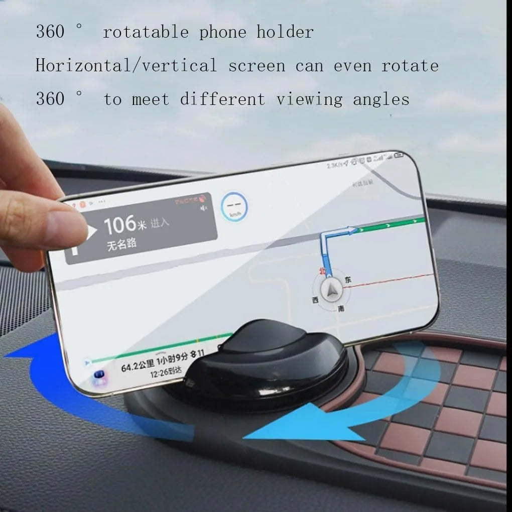 Multifunctional Car Anti-Slip Mat Mobile Phone Holder for Dashboard - Non-Slip Sticky Mount Stand for Car, Adjustable and Secure Grip for Phones, GPS, and Accessories (Black)