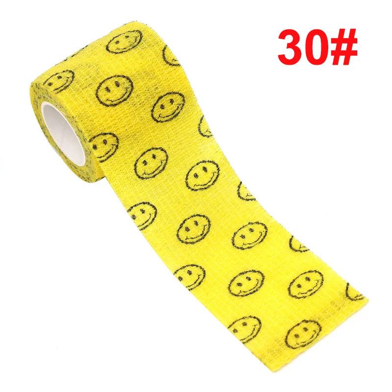 Animal Pattern Printed Self Adhesive Elastic Bandage 4.5m Sports Wrap Tape for Finger Joint Knee First Aid Kit Pet Tape