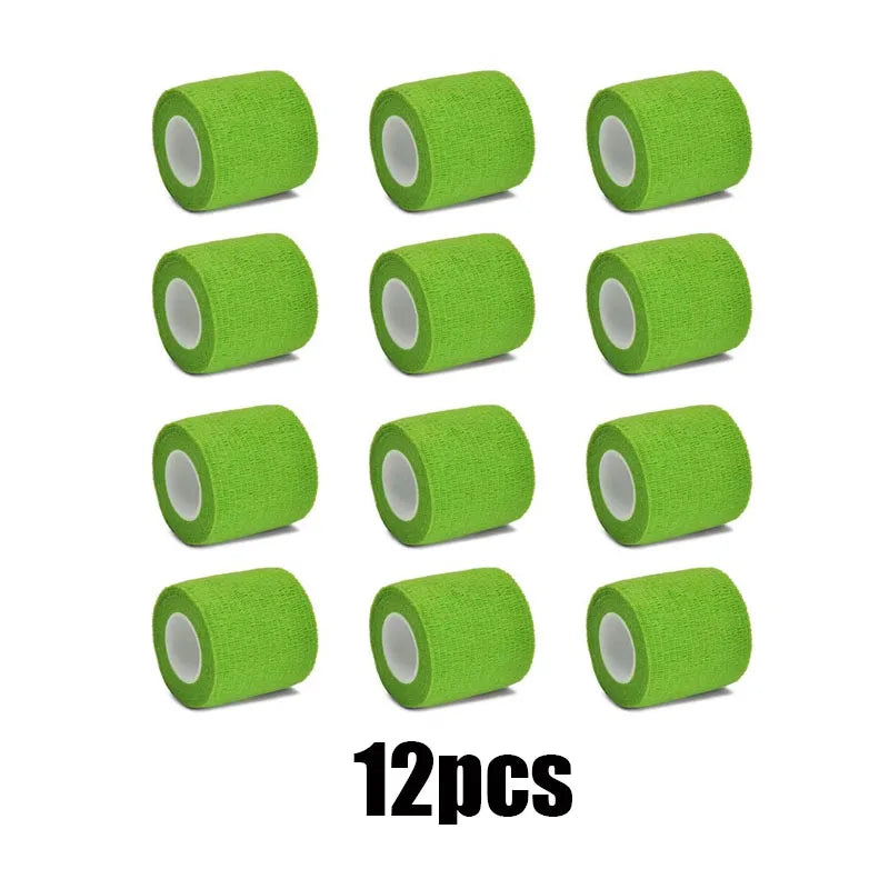 6/10/12pcs First Aid Self Adhesive Cohesive Elasticity Bandages Sports Tape For Wrist Ankle Sprains & Swelling Tattoo Cover