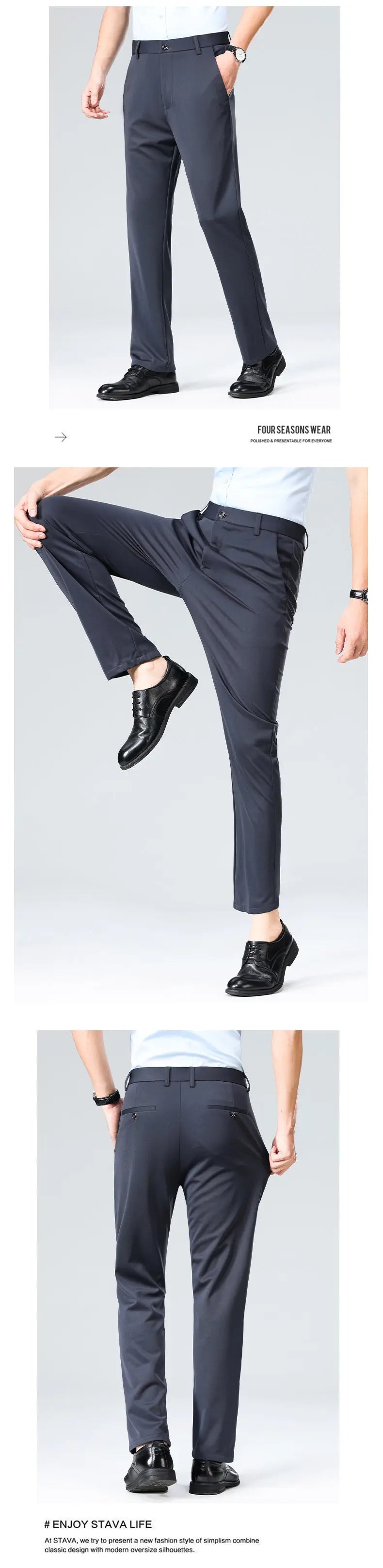 Four-Way Stretch Business Casual Pants for Men, Spring/Autumn Dress Pants, Men's Trousers, Formal Pants, Casual Elastic Dress Pa