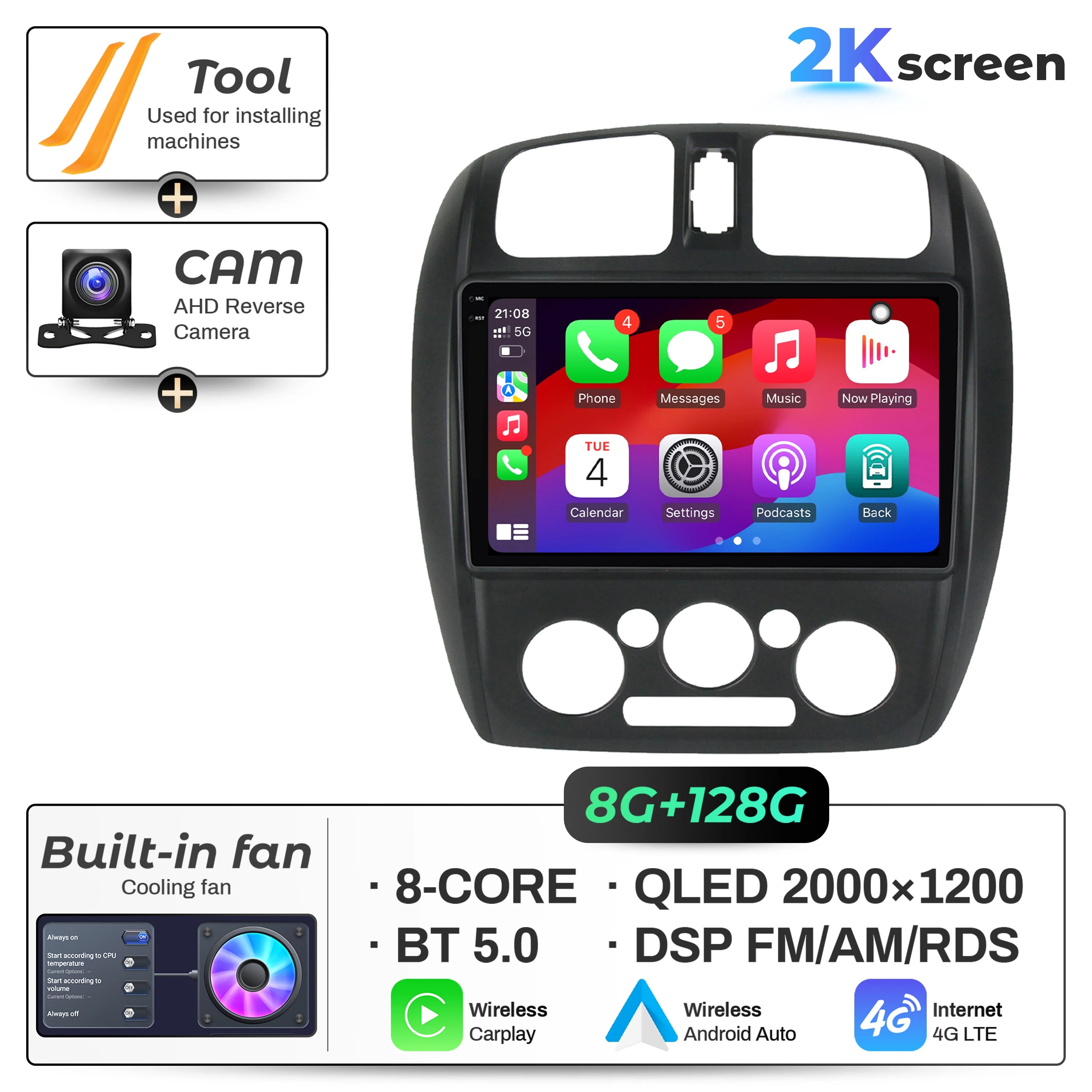 9 inch For Mazda 323 BJ 2000-2003 Car Radio Android 16  Multimedia Navigation Head Unit BT Carplay 2K QLED Screen