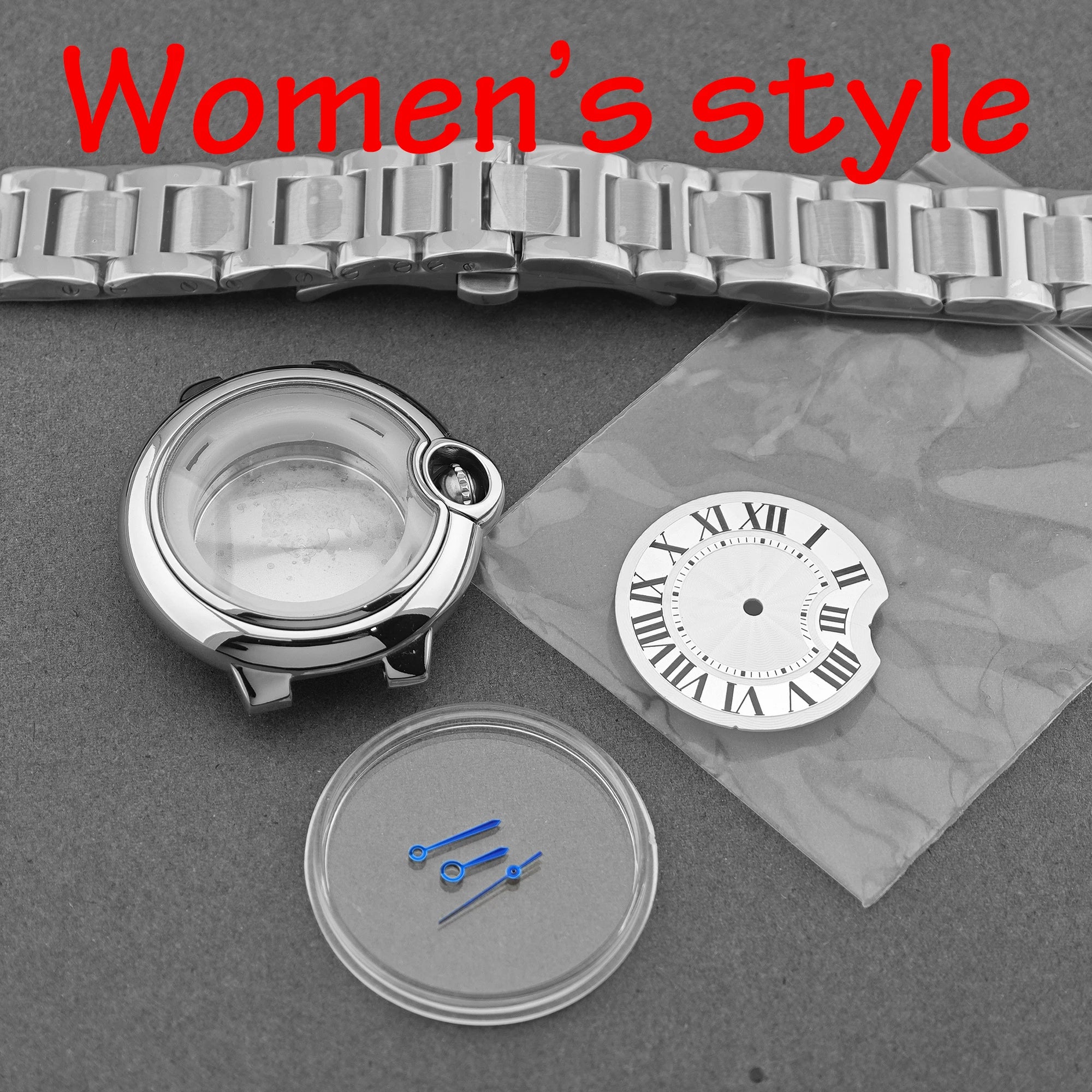 Watch case set Couple-style sizes 42mm/32.8mm stainless steel material suitable for Miyota 8215 / ST6 movements butterfly clasp