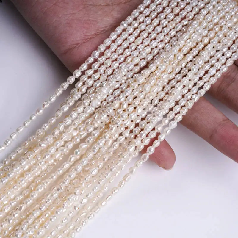SG Rice A Quality Natural Freshwater Pearls 5-6Mm Loose Spacer Beads For Jewelry Making Supplies DIY Women Necklace Bracelet