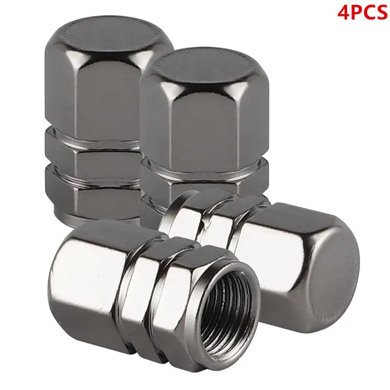 4pcs Aluminum Alloy Car Wheel Tire Valve Caps Tyre Rim Stem Covers Airdust Waterproof For Automobiles Motorcycles Trucks Bikes