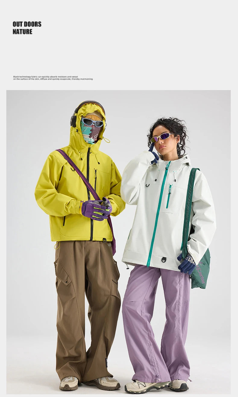 Unisex Hiking Jacket Waterproof Autumn Windbreaker Ourdoor Hooded Coats Women New Jacket Men Fishing Camping Climbing Coats