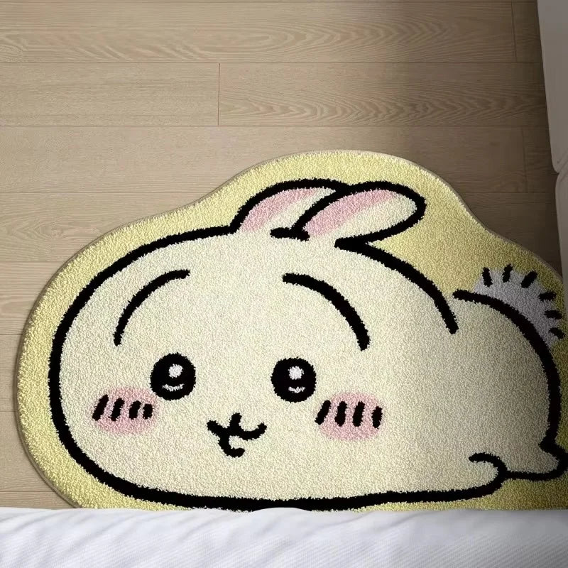 Hot Cartoon Rug Anime Hachiware Usagi Plush Floor Mat Bathroom Non-Slip Carpet Car Cushion Soft Living Room Decor Gifts