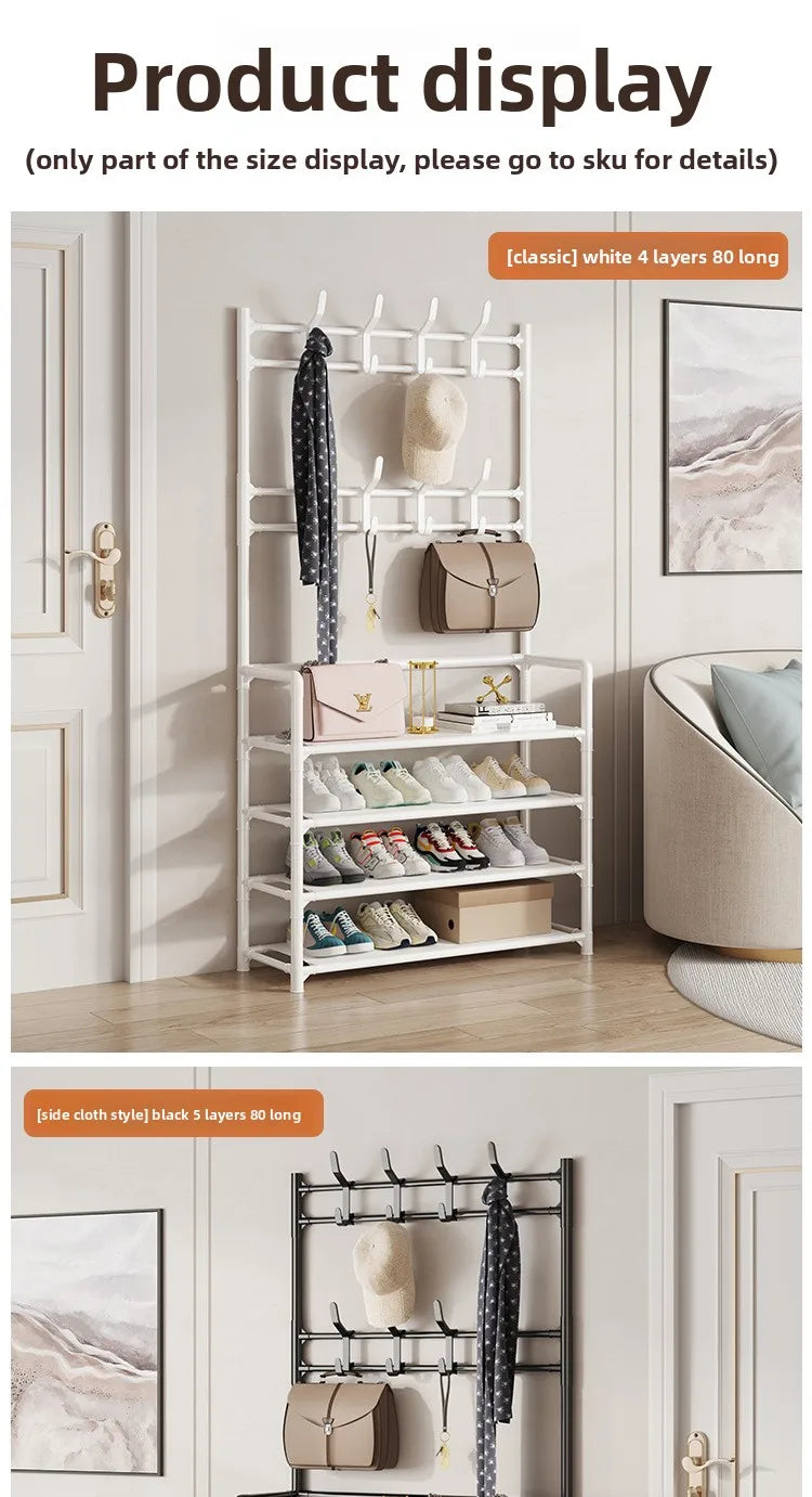 Multi-layer Door-mounted Shoe Hat Rack - Simple Assembly Household Integrated Multi-functional Storage Cabinet for Home Use