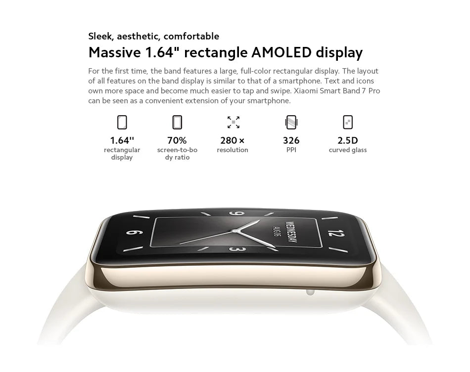Original For Xiaomi Smartwatch Mi Band 7 Pro 1.64-inch AMOLED Screen Blood Oxygen Monitoring  Version Global