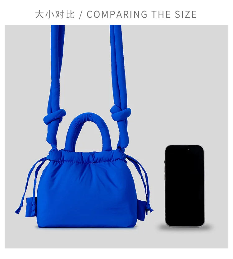 Fashion Small Puffer Tote Bag Designer Padded Women Shoulder Bags Nylon Down Cotton Crossbody Bag Mini Lady Handbags 2025