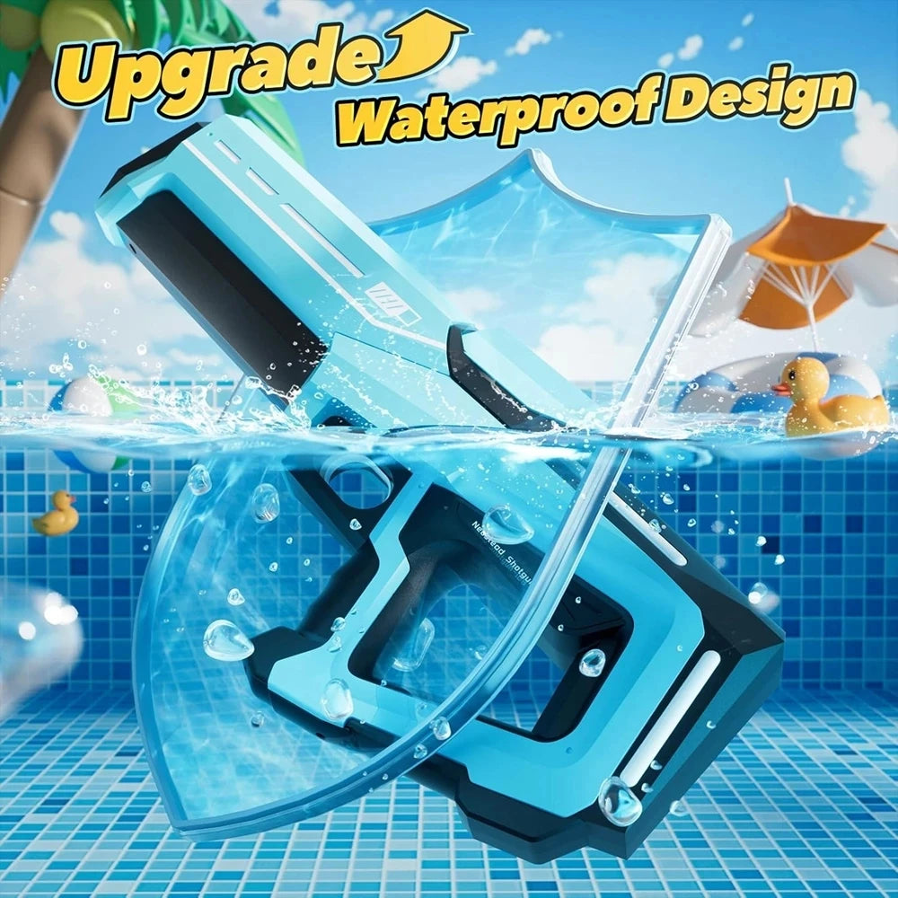 Electric Water Blaster Gun Children Automatic Water Pistol WaterGun with Led Light Summer Outdoor Game Party Toy for Adults Kids