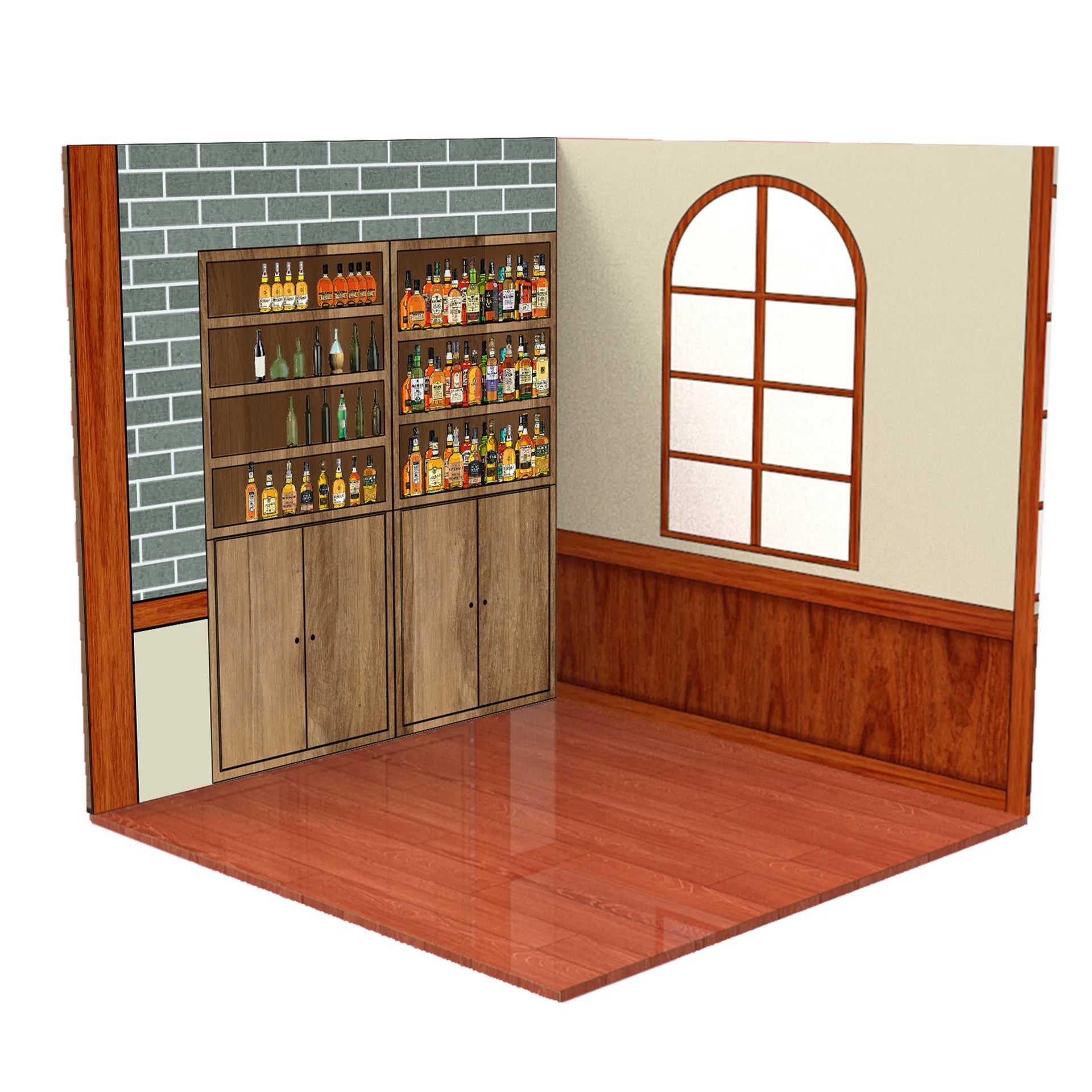 1:12 Miniature Scene Background Board Assembly Model For Showcase Action Figures Dolls Vehicle PVC Backdrop Material Diorama Kit