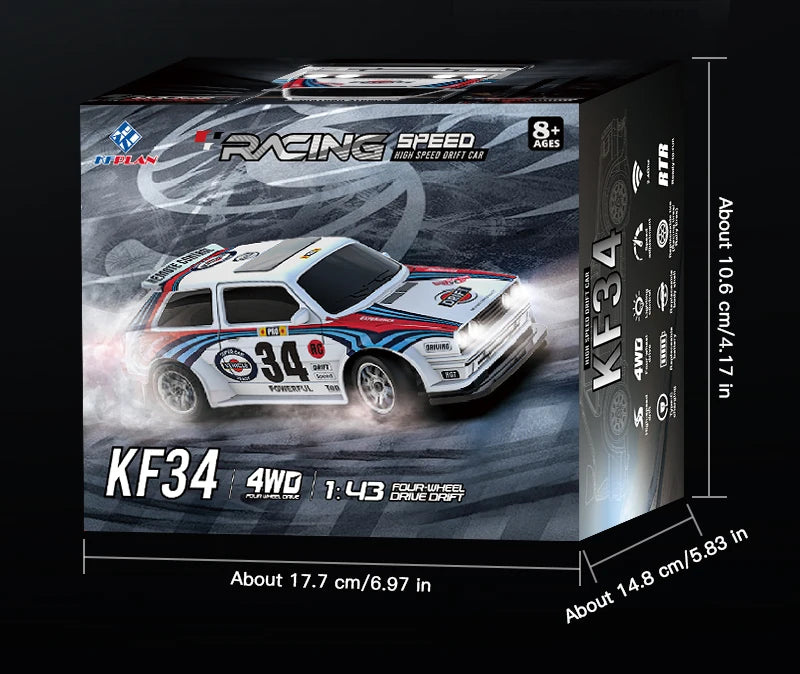 4WD RC Drift Car 1:43 Remote Control Cars Truck 4x4 Racing Drifting 2.4G Radio Mini Vehicle Model Toy Gift for Adults Kids Boys