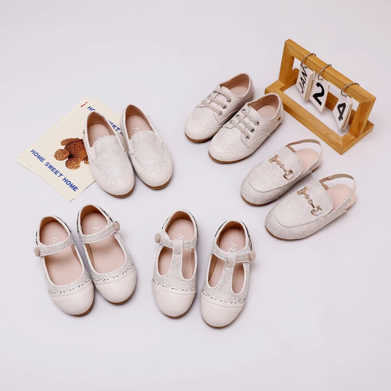 AS Kids Shoes Children Shoes Baby Boys Leather Loafers Toddler Slip On Princess Flats Girls Fashion Oxford Platform Mary Jane