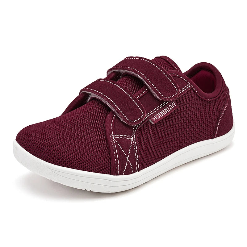 HOBIBEAR Boys Girls Barefoot Shoes Hook Loop Wide Toe Sneakers Mesh Lightweight Breathable Shoes(Toddler/Little/Big Kid)