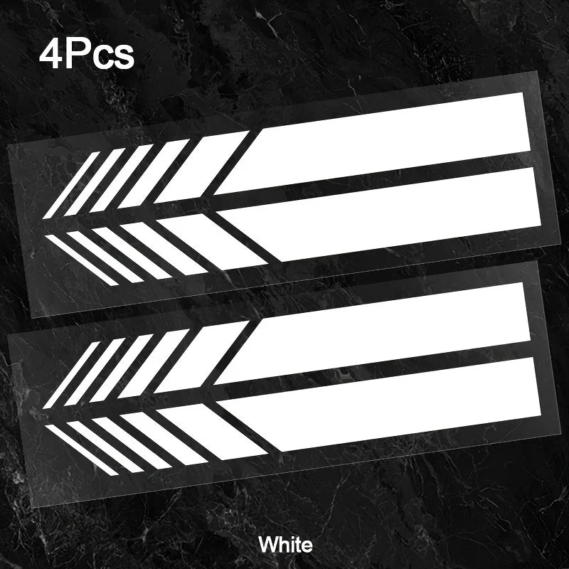 "Classic JDM Reflective Stripes Vinyl Decal Kit - 4pcs Self-Adhesive Car Body Stickers, Waterproof & Universal Fit"