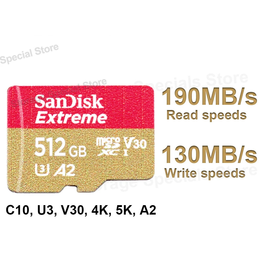 Sandisk Extreme micro Memory Card A2 U3 UHS-I Flash Cards USB3.0 4K micro SD Card for Camera GoPro DJI Nintendo Trans Flash Card