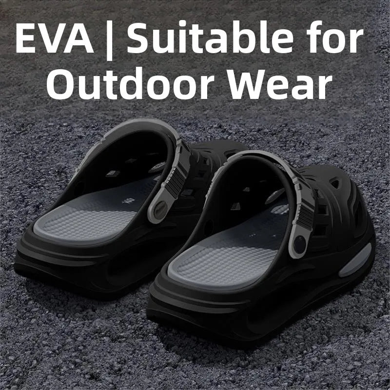 Summer Men's Outdoor Slippers Thick Bottom Anti-slip Clog Shoes Wear-resistant Smell-proof Two-way Male