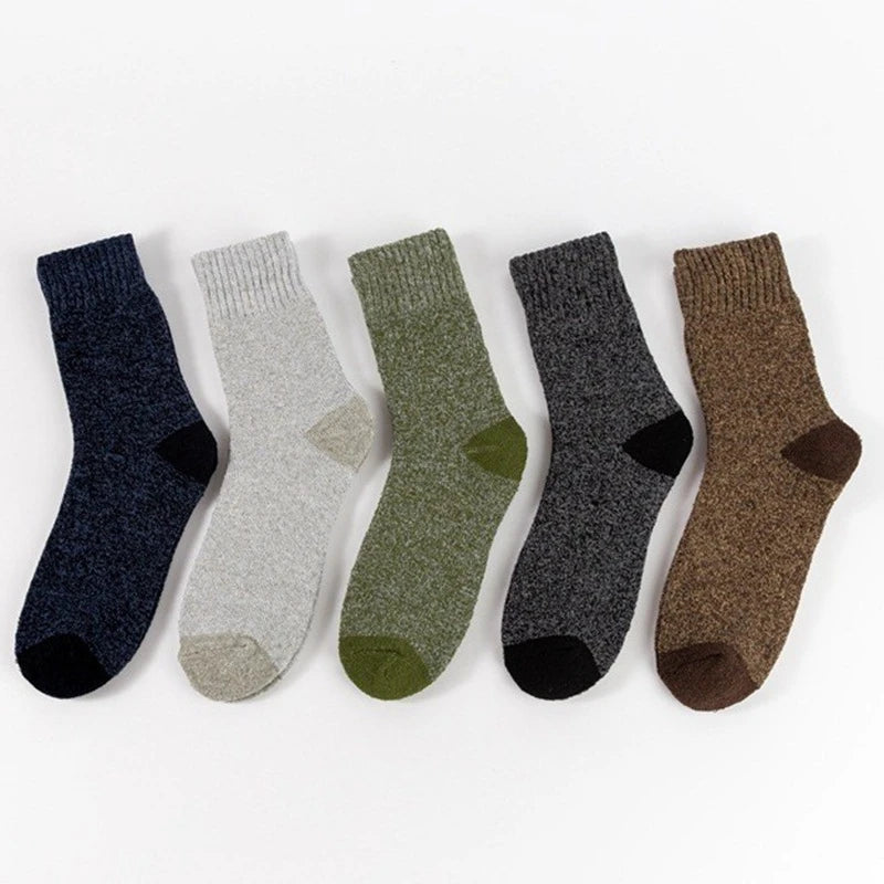 Winter Warm Thick Towel Bottom Man Socks Wool Male Slipper Merino Against Cold Snow Mid-Calf For Men And Women Thermal Thickened