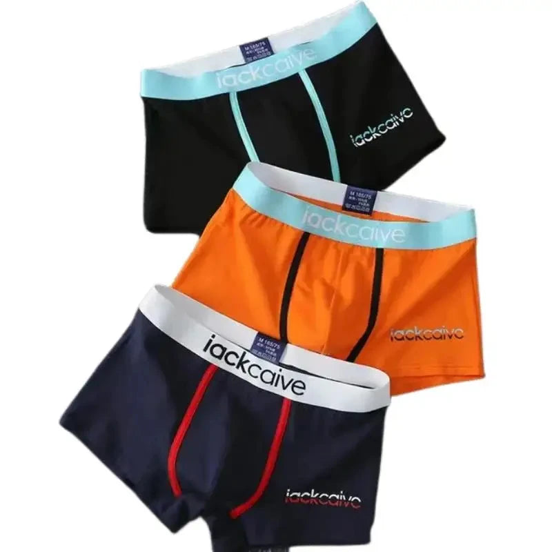 3Pcs Male Panties Cotton Men's Underwear Boxers Breathable Man Boxer Printed Underpants Comfortable Shorts Men Underwear M-3XL