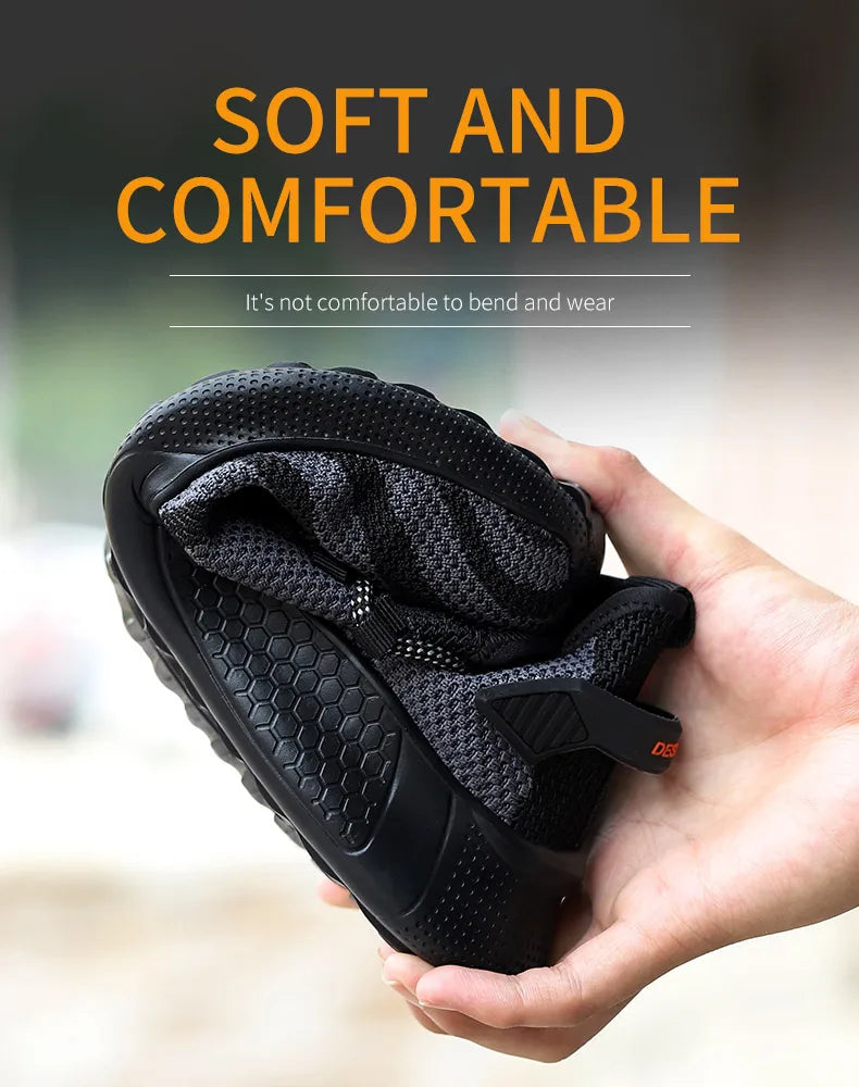 Men Work Safety Shoes Anti-puncture Protective Shoes Men Indestructible Work Shoes Men Boots Lightweight Breathable Safety Boots