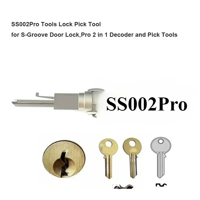 For Lishi Yale Picks Picking SS001 SS002 2 in1 Locksmith Tools Master Key Decoder Micha Decoder Hooks Topolines To Open Locks