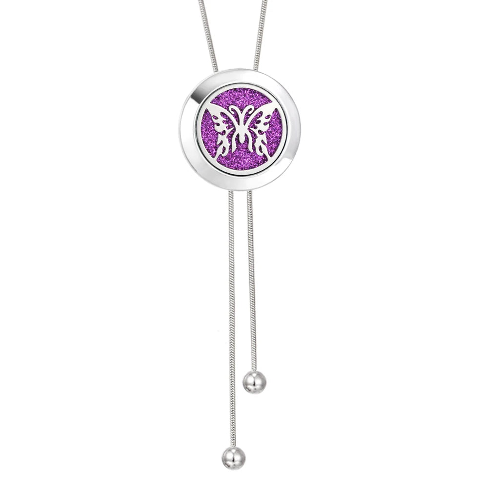 Tree Of Life Aromatherapy Necklace Spiral Open Perfume Locket Essential Oil Diffuser Tassel Pendant Necklace Aroma Jewelry Gift