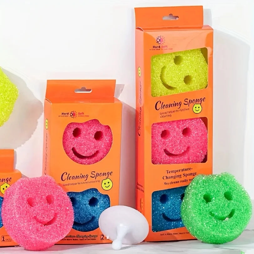 3-piece Kitchen Magic Sponge Brushes, Multi-functional Sponge, Suitable for Frying Pan Cleaning Sponges, Strong Stain-removing