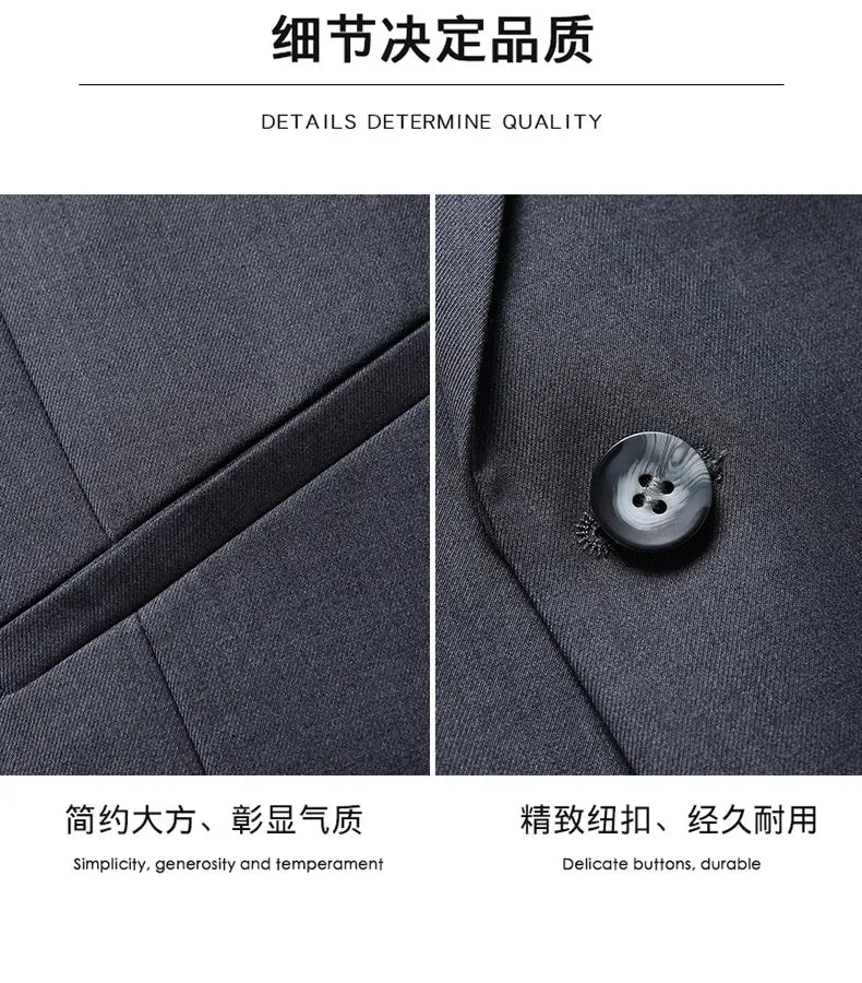 Suit Boutique Men's Fashion Business (Blazer+ Vest + Trousers) Gentleman's Wedding Casual Professional Formal Suit 3 Piece M-6XL