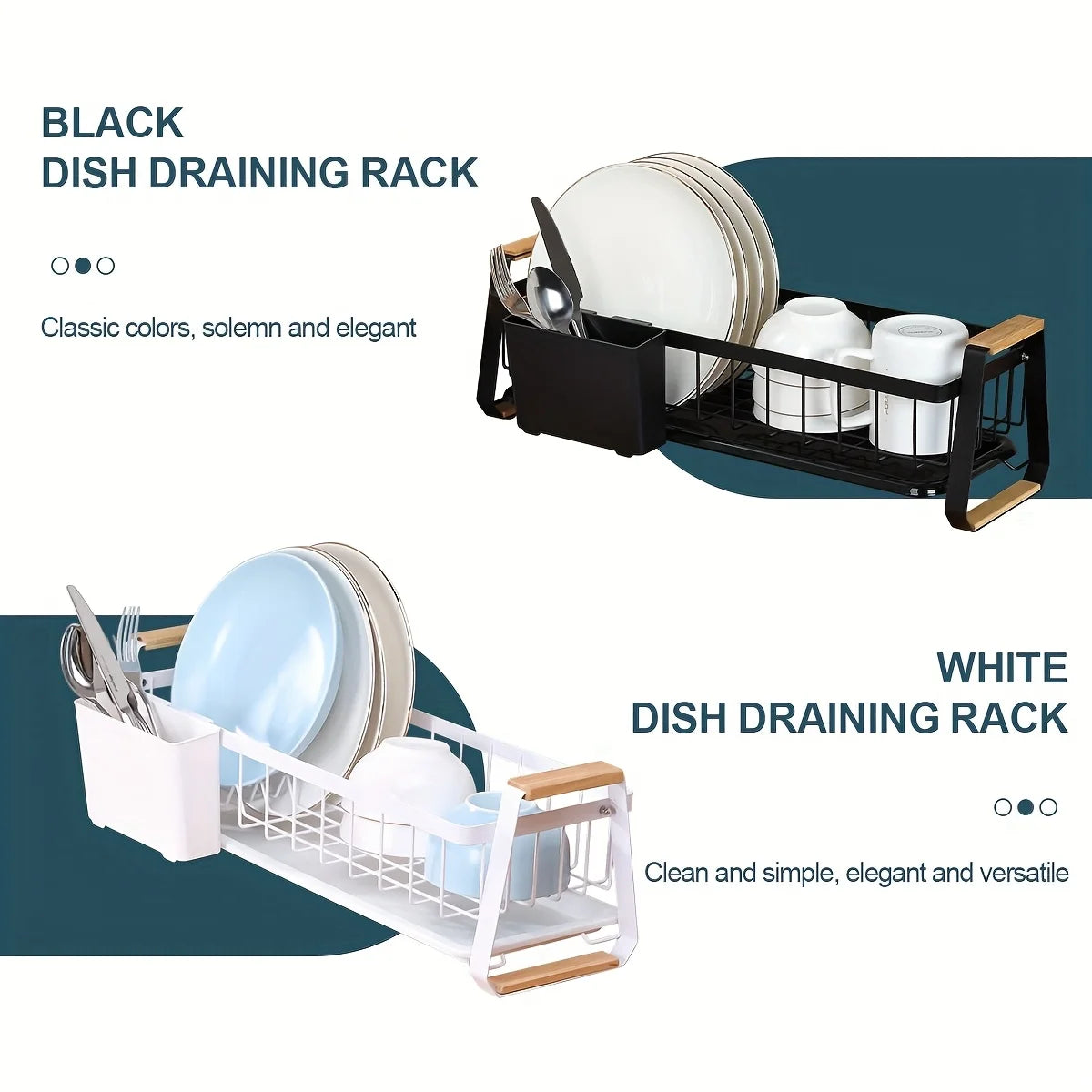 Kitchen Counter Dish Rack, Dish Drainer, Dish Drying Rack with Drainboard And Detachable Utensil Holder, Narrow Design, for Kitc