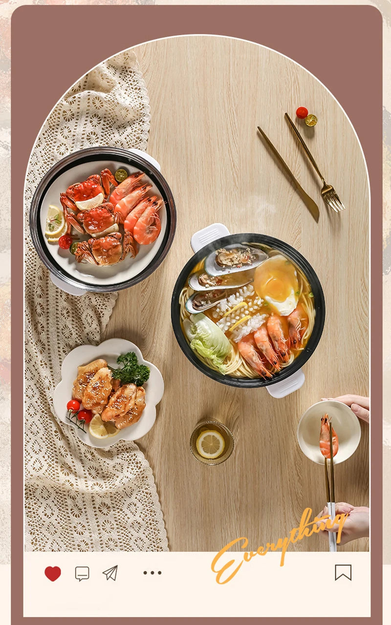 1.5L/3L Portable Electric Rice Cooker Multifunctional Double Layer Pan Non-stick Cookware for Kitchen and Home Appliance