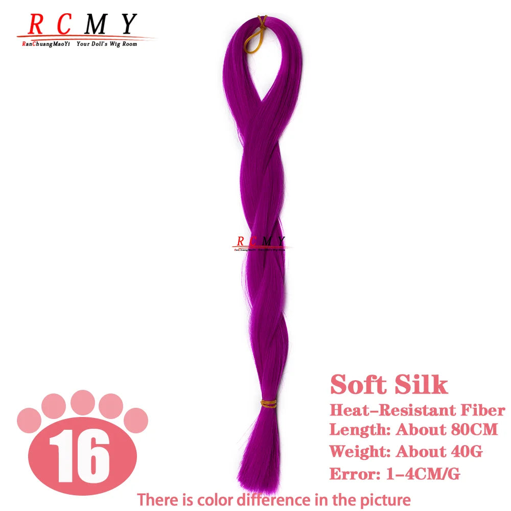 RCMY Soft Silk Doll Hair BJD/SD Blue Doll Wig Heat-resistant Synthetic Nylon Fiber 1/3 1/4 1/6 Doll Accessories