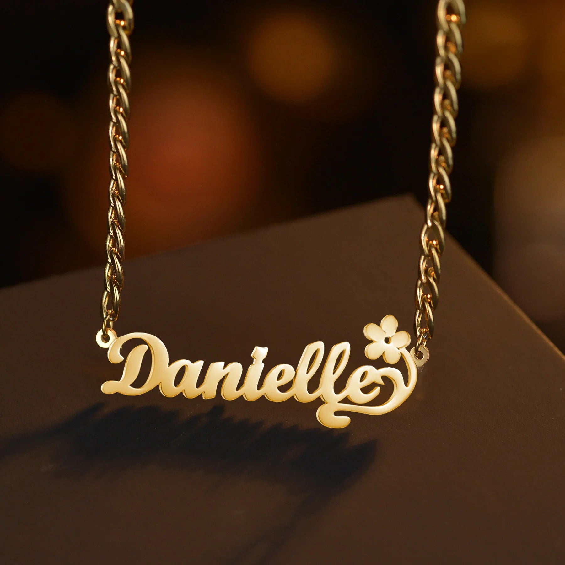 Atoztide Custom Name Necklaces Personalized Stainless Steel 4mm NK Cuban Thick Chain Pendant Letter for Women Jewelry Gift 