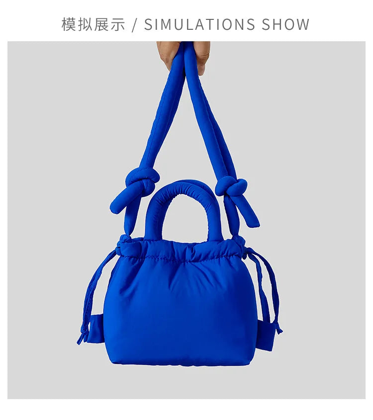 Fashion Small Puffer Tote Bag Designer Padded Women Shoulder Bags Nylon Down Cotton Crossbody Bag Mini Lady Handbags 2025