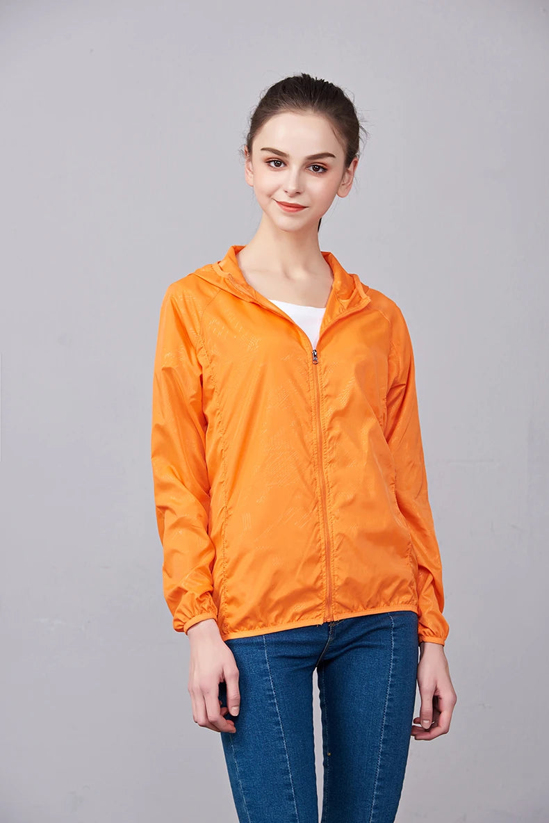 JNLN Unisex Hiking Jacket Men Women Waterproof Quick Dry Camping Windbreaker Outdoor Trekking Fishing Rain Coat Anti UV Clothes