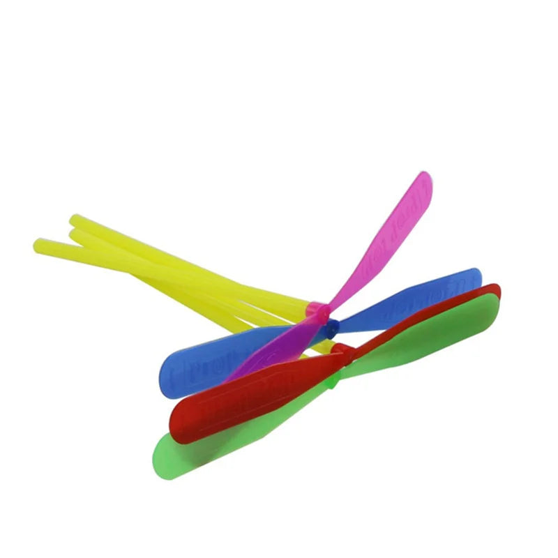 Children's Outdoor Traditional Classic Nostalgic Toys Plastic Bamboo Dragonfly Shape Hand-push Flying Propeller Kids Toy Gift