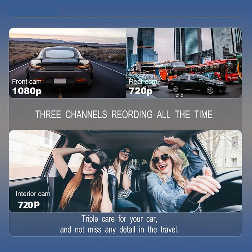 1080P Car Dvr WiFi APP 3/2Lens Dash Cam for Cars Camera for Vehicle Recorder Video Front and Rear Camera  Night Vision Dashcam