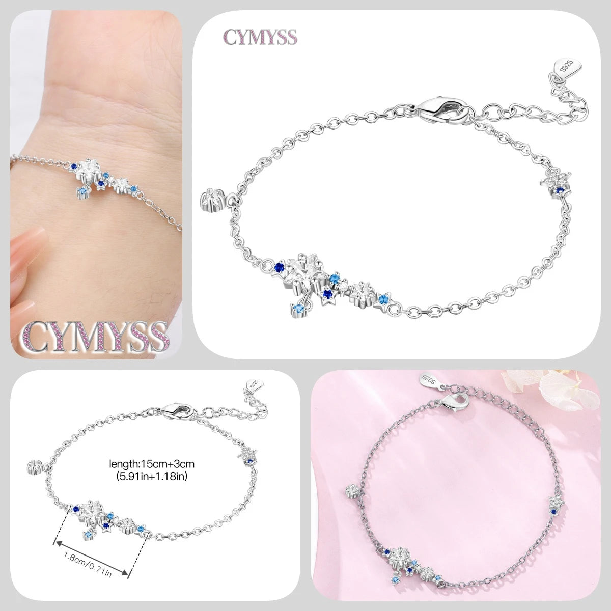 Original 925 Sterling Silver Zirconia Tennis Chain Bracelet for Women Adjustable Gold Color Hot Sale Ideal Birthday Party Gifts