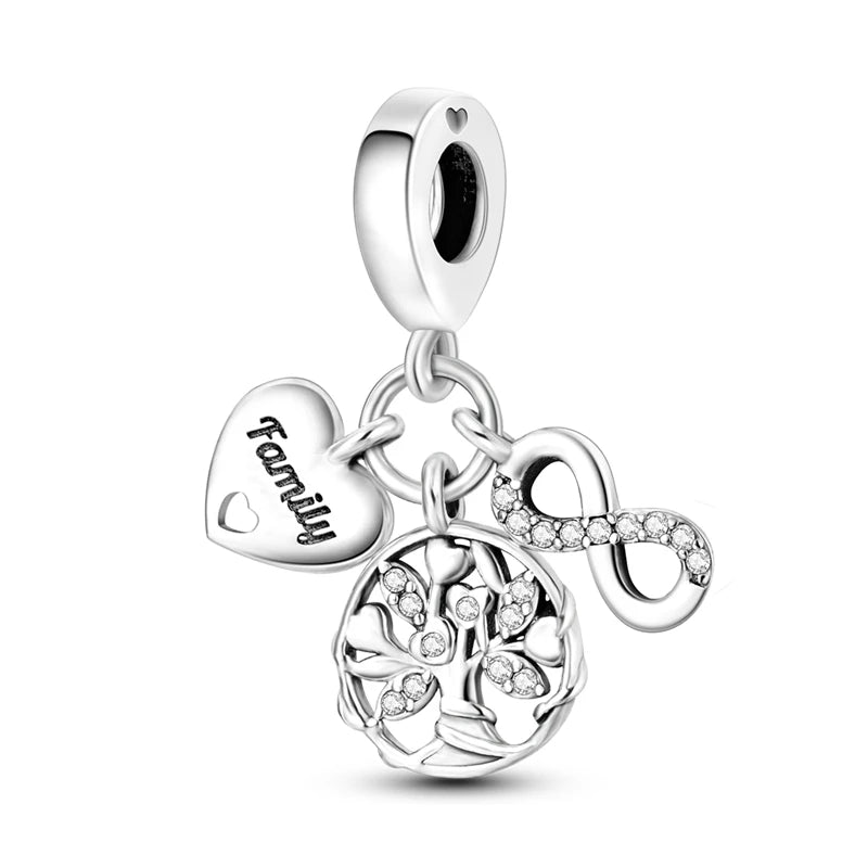 925 Sterling Silver Charms Beads Pendant Tree of Life Dog Elephant Love Heart Charm Fit Original Bracelet DIY Women Jewelry Gift