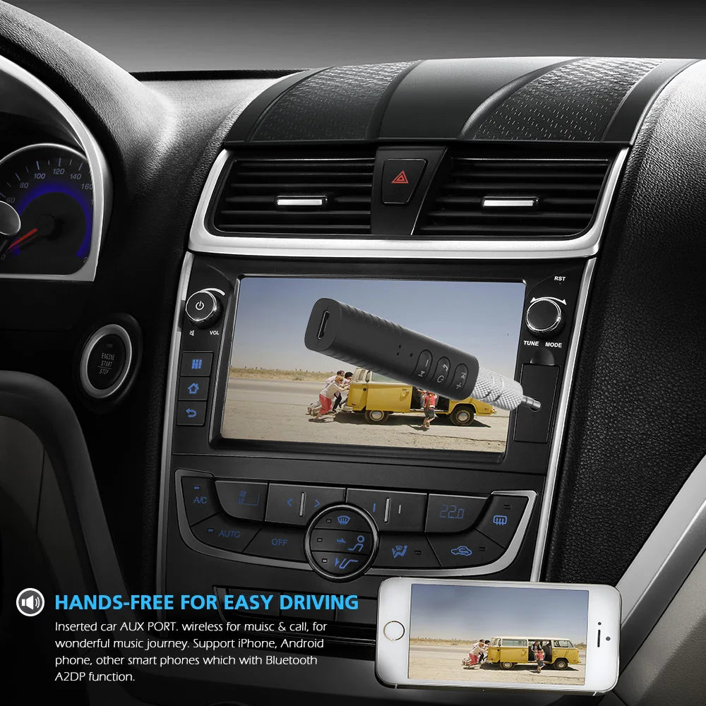 2 In 1 Car Wireless Bluetooth Receiver 3.5mm Jack AUX Audio Car Wireless Audio Receiver Cell Phone 5.0 Speaker Adapter Handsfree