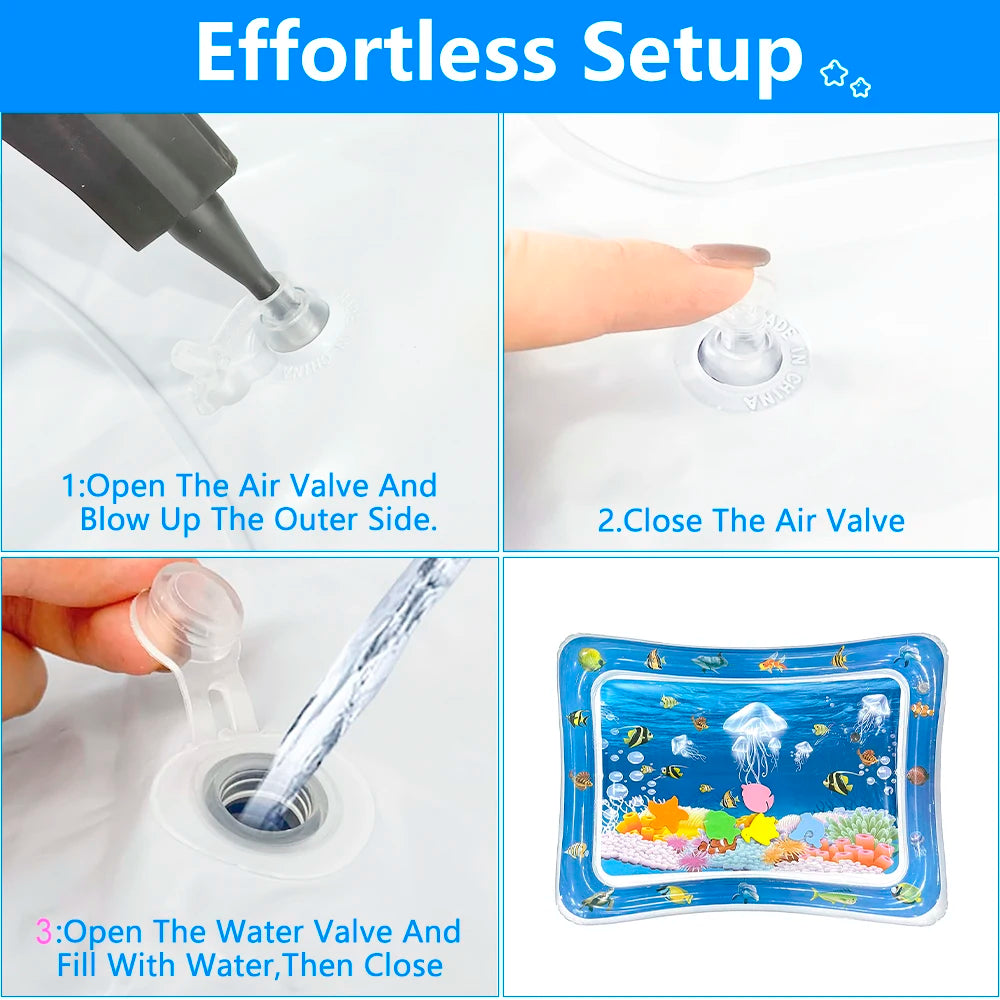 1pc Inflatable PVC Baby Playing Water Mat White Jellyfish Toddler Pad Kids Early Education Activity Toys Mat Cushion Kids Gift