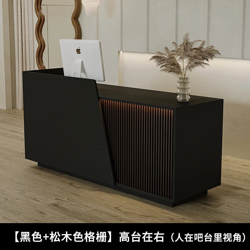 Customized Professional Reception Counter Simple Design Style Reception Desk Creative Storage Theke Empfang Office Furniture