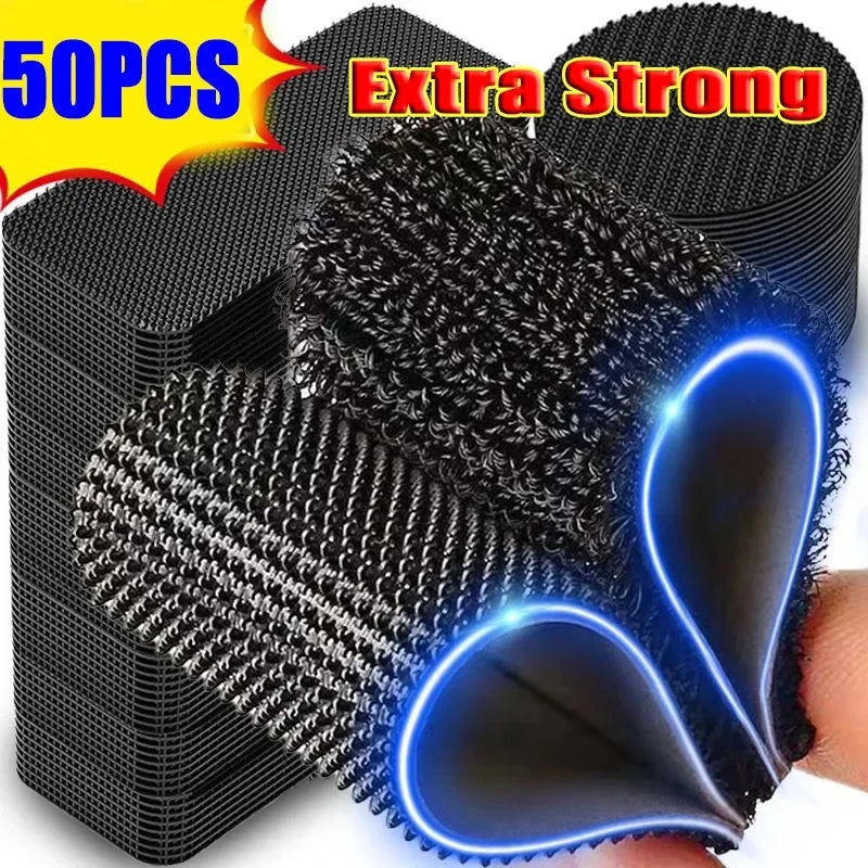 50pcs Super Strong Double-sided Tape Car Floor Mats Self-adhesive Hook Fasteners Self-adhesive Carpet Fasteners DIY Attaches