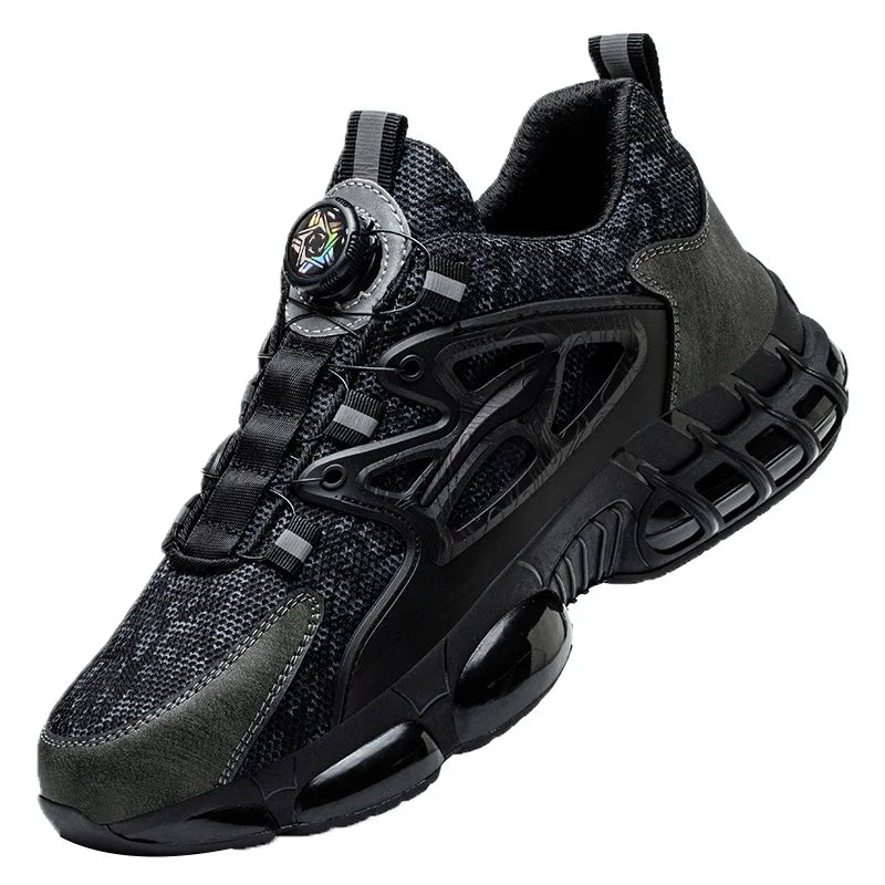 Men's Safety Shoes Protection And Elastic Safety Boots Fashionable Casual Shoes Breathable Odor Protection Men's Work Shoes