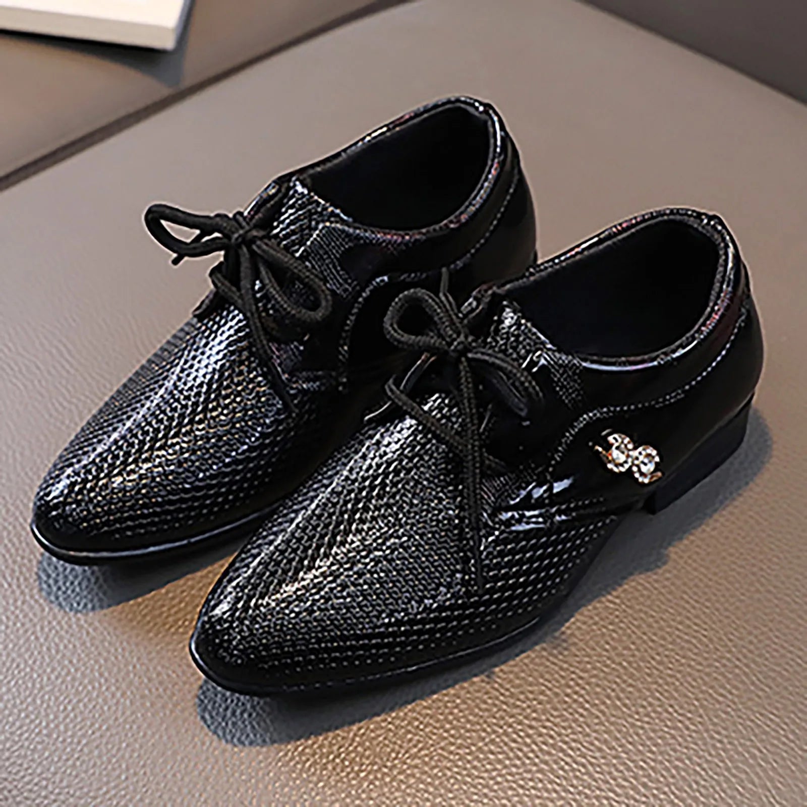 Shoes Light up Boys Leather Shoes Spring And Autumn Stylish UK Wind Lace Up Children'S Single Shoes Shoes for Middle School