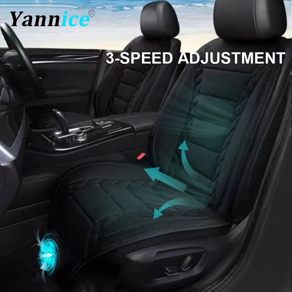 Universal Car Summer Cool Air Seat Cushion 12V/24V USB Charging Breathable Car Seat Cover With Fan Multi-color 3-SpeedAdjustment