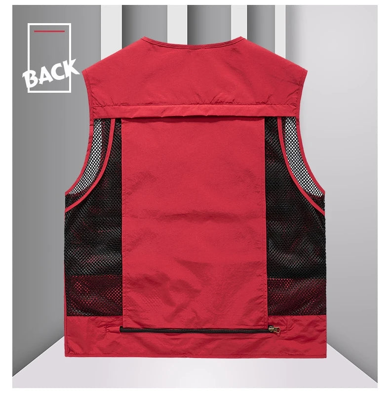 FGKKS Men Multi Pockets Vest Men's New Breathable Outdoor Fishing Vest Quality Design Leisure High Tech Male Jacket