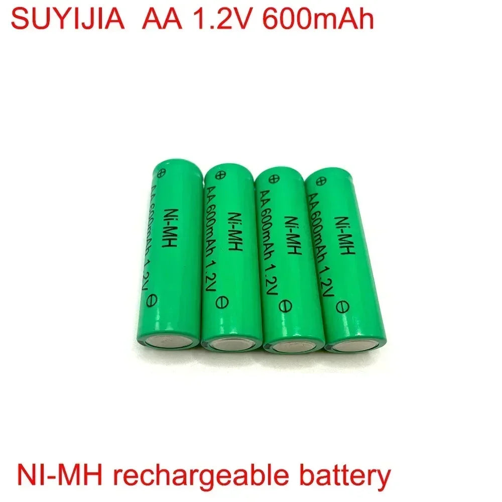 1.2V AA 600mAh Ni-MH Rechargeable Battery High Capacity Cell for Solar Garden Lights, Clock, Electric Shaver, Mouse